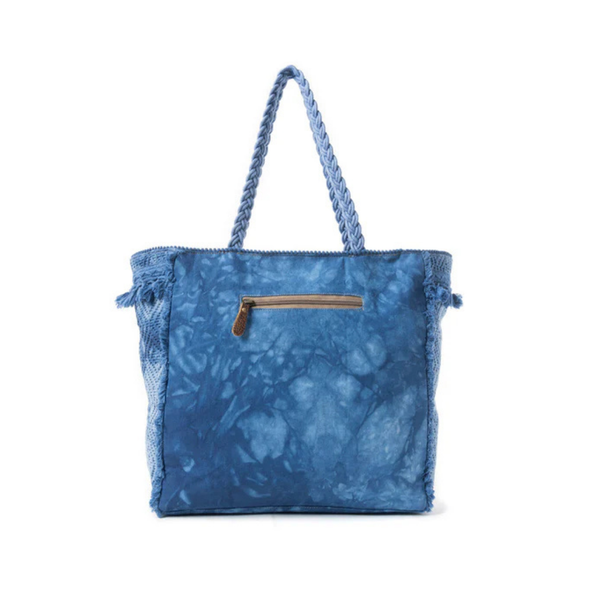 Azure Tribal Tassel Tote