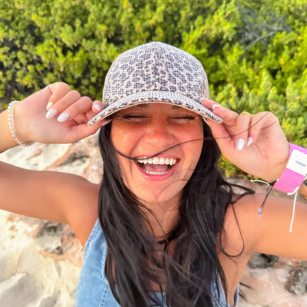 C.C Clear Sequin Leopard Ball Cap