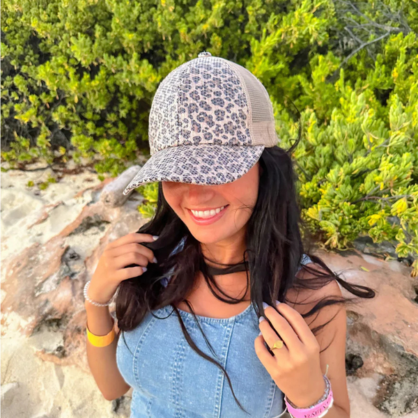 C.C Clear Sequin Leopard Ball Cap