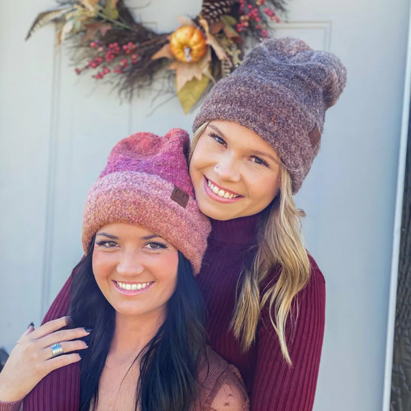 C.C Multi-Colored Slouchy Mohair Cuffed Beanie
