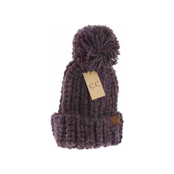 C.C Chunky Knit Yarn Pom Beanie