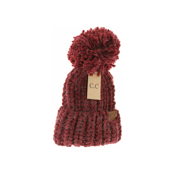 C.C Chunky Knit Yarn Pom Beanie