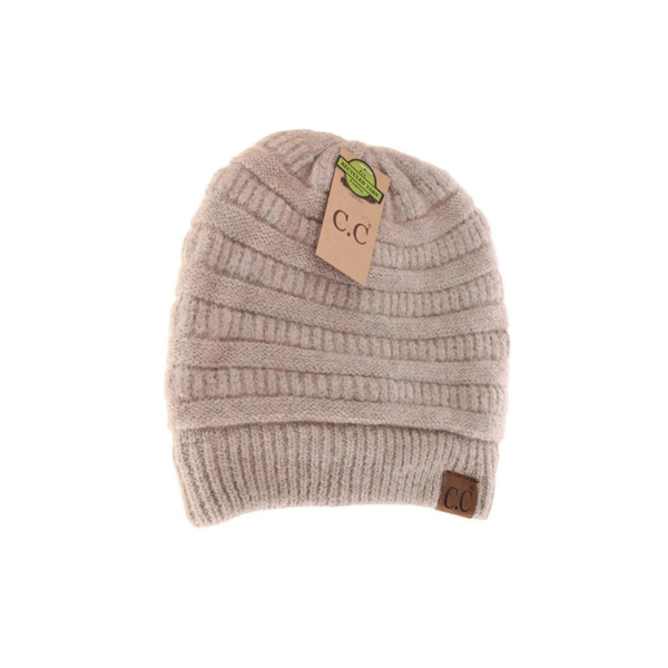 C.C Fuzzy Lined Mixed Soft Yarn Beanie