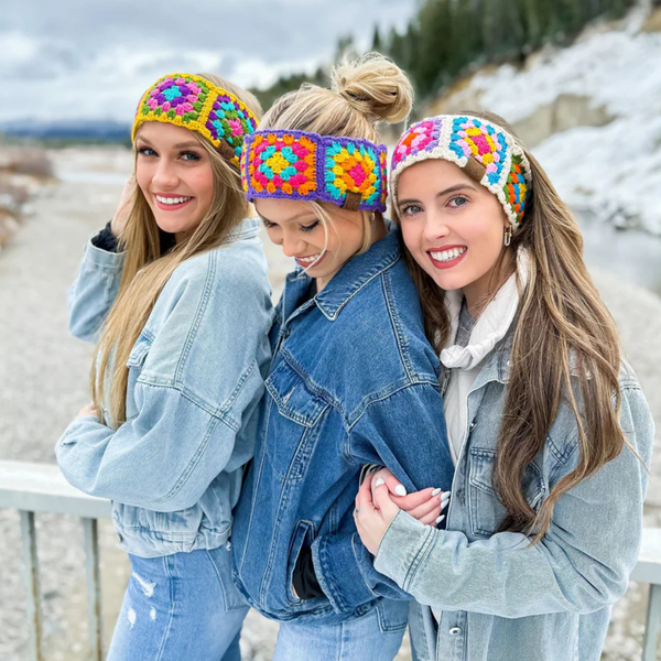 C.C Crochet Granny Square Ear Warmers