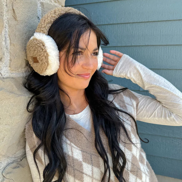 C.C Faux Fur Sherpa Earmuffs