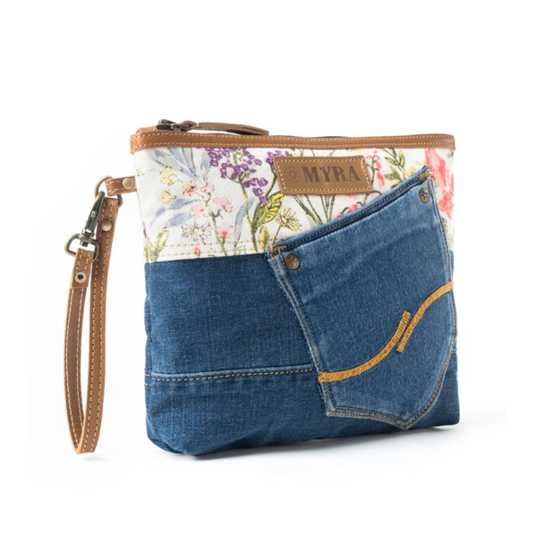 Dahlia Denim Clutch Bag