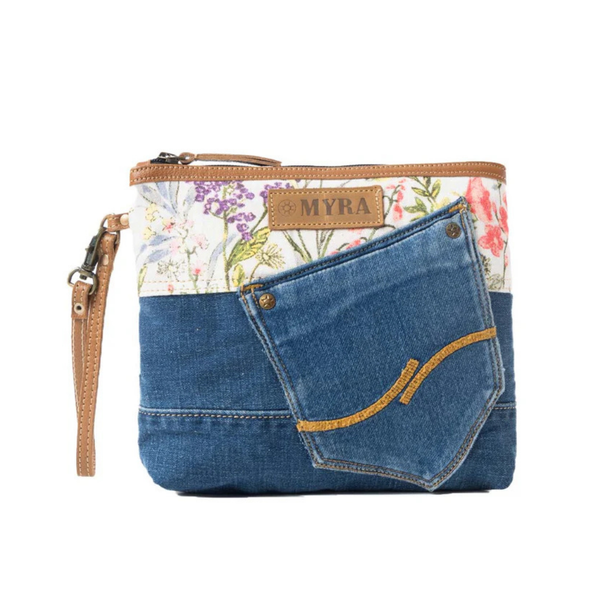 Dahlia Denim Clutch Bag
