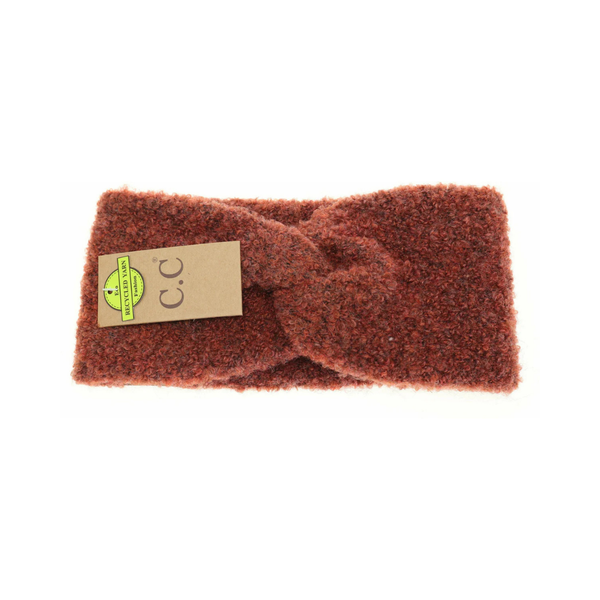 C.C Knitted Shearling Yarn Twisted Headwrap