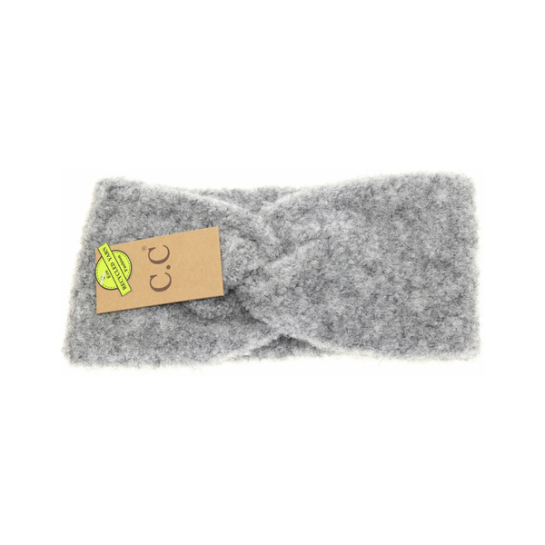 C.C Knitted Shearling Yarn Twisted Headwrap