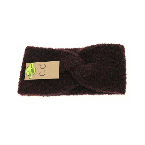 C.C Knitted Shearling Yarn Twisted Headwrap