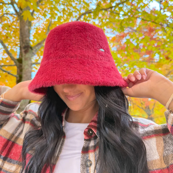 C.C Short Hair Faux Fur Bucket Hat