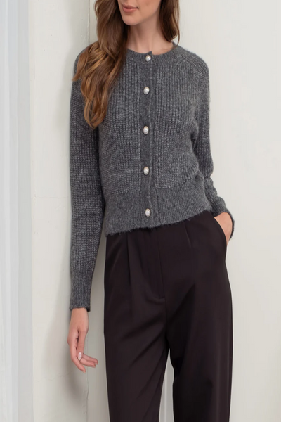 Charmed Pearl Button Sweater Cardigan