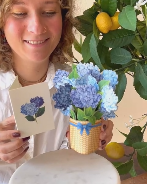 FreshCut Paper Mini Nantucket Hydrangeas Pop-Up Card
