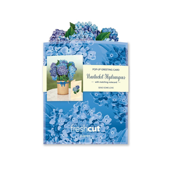 FreshCut Paper Mini Nantucket Hydrangeas Pop-Up Card