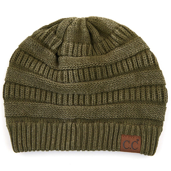 C.C Cotton Stone Washed Ribbed Beanie