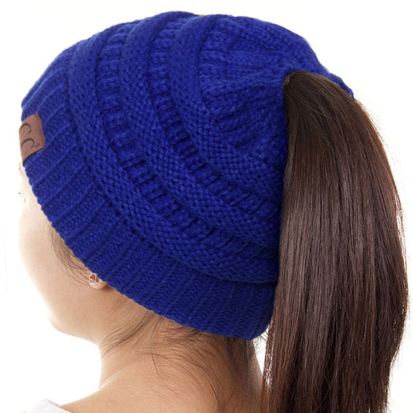 C.C Messy Bun Ponytail Beanie