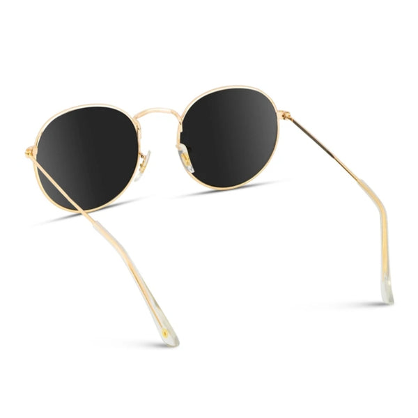 WearMe Pro Nevada Retro Round Polarized Metal Frame Hipster Sunglasses