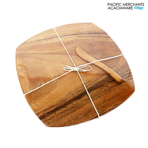 Acaciaware 8" Square Cheese Board w/Spread