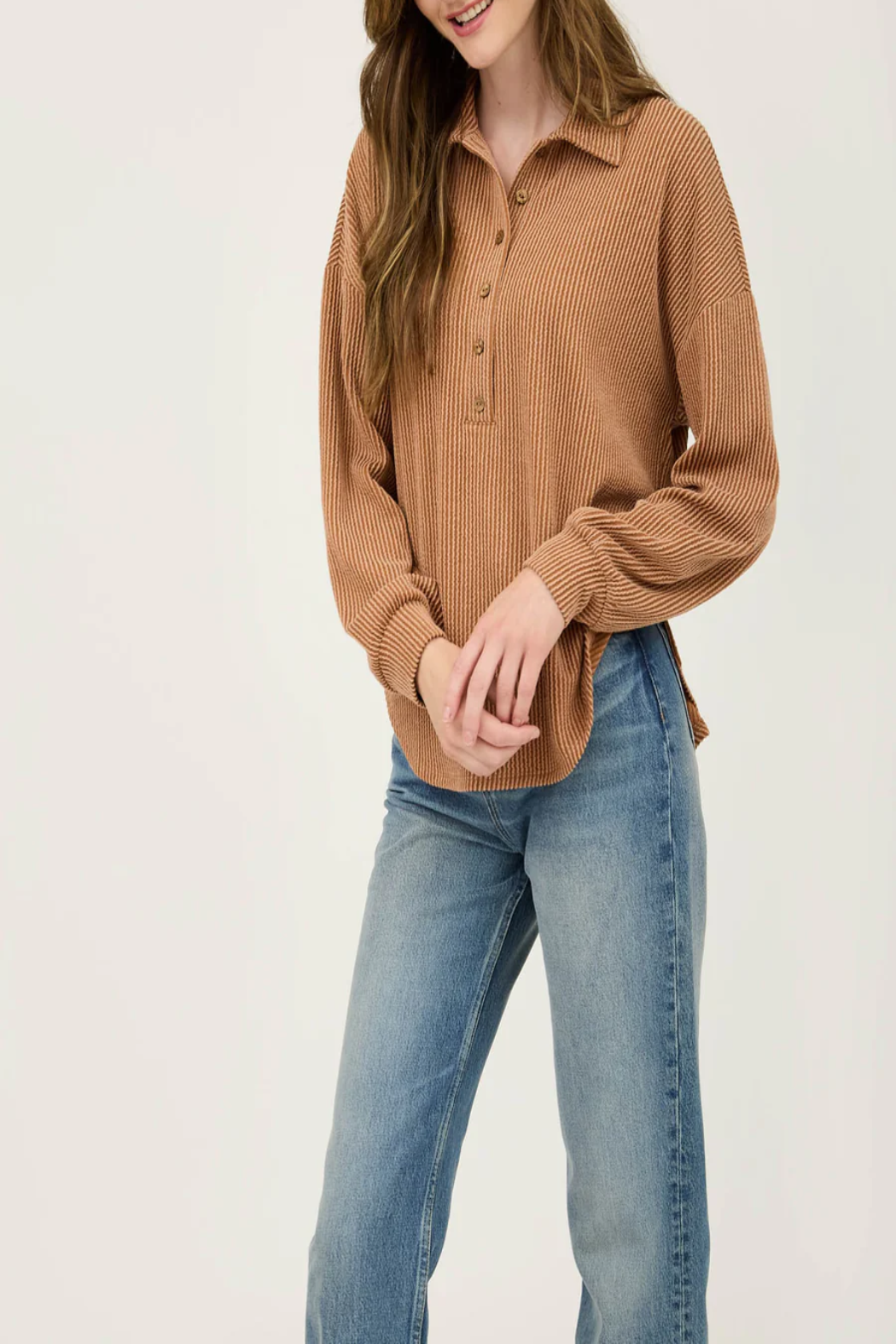 Laredo Collared Henley Knit Top