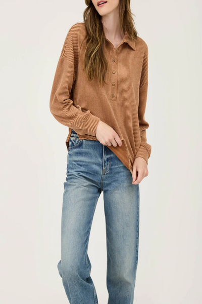 Laredo Collared Henley Knit Top