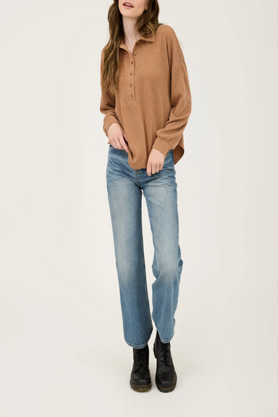 Laredo Collared Henley Knit Top