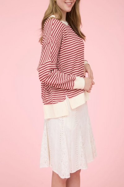 In The Wind Striped Knit Top