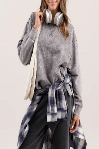 Fading Flower Mineral Washed Pullover