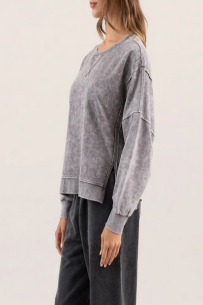 Fading Flower Mineral Washed Pullover