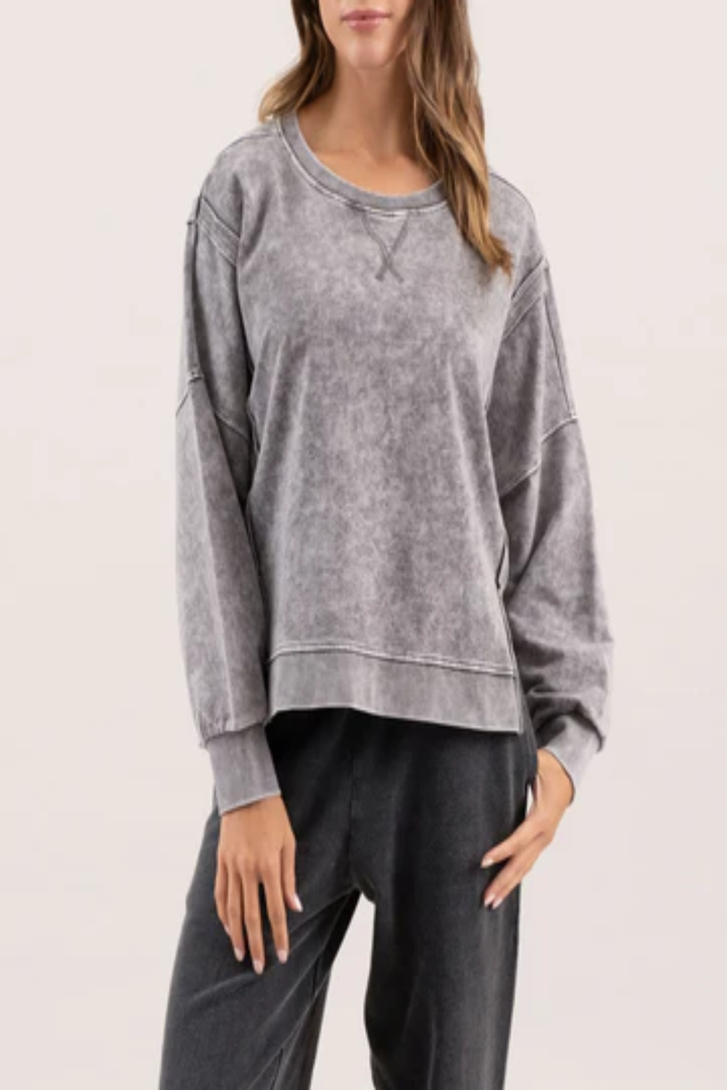 Fading Flower Mineral Washed Pullover