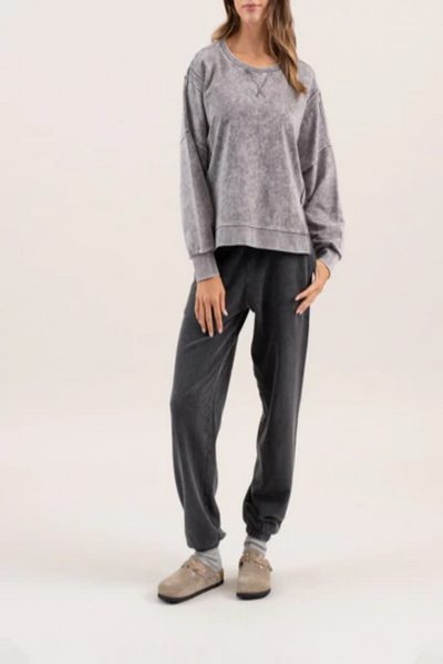 Fading Flower Mineral Washed Pullover