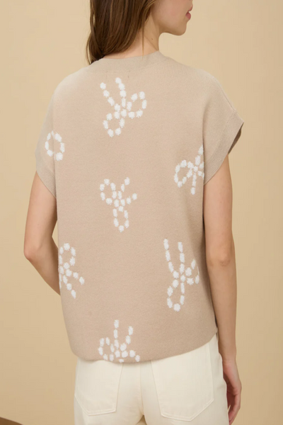 Lady May Bow Pattern Knit Sweater