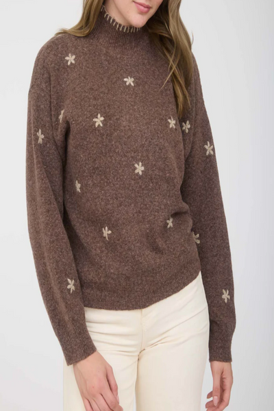 I Wish Floral Embroidery Knit Sweater