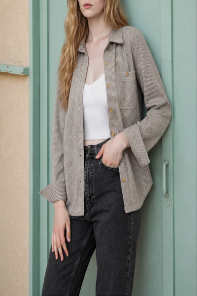 Cruisin' Striped Collared Button Down Shirt