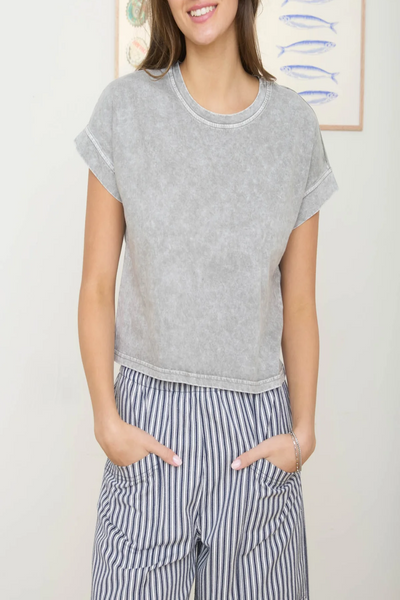 So Easy Mineral Washed Boxy Knit Top