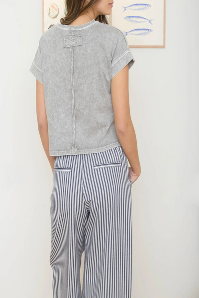 So Easy Mineral Washed Boxy Knit Top