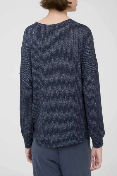 State Lines Marled Ribbed Knit Top