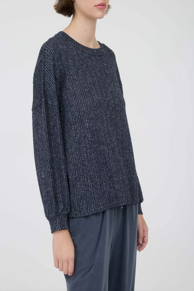 State Lines Marled Ribbed Knit Top