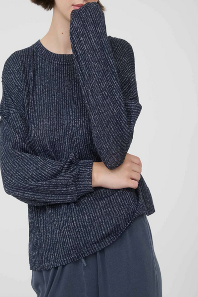 State Lines Marled Ribbed Knit Top