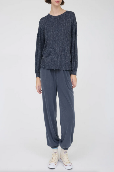 State Lines Marled Ribbed Knit Top