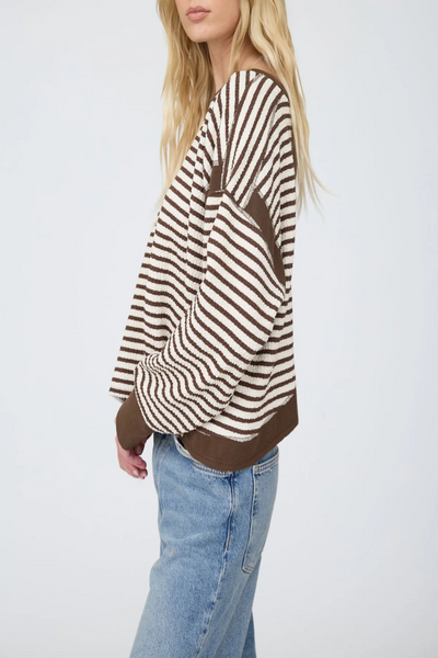 Real Thing Stripe Contrast Open-Back Top