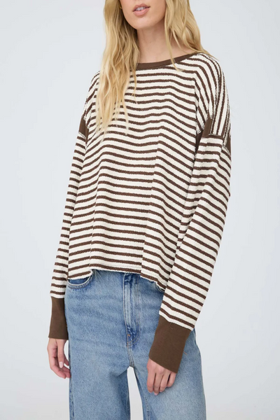 Real Thing Stripe Contrast Open-Back Top