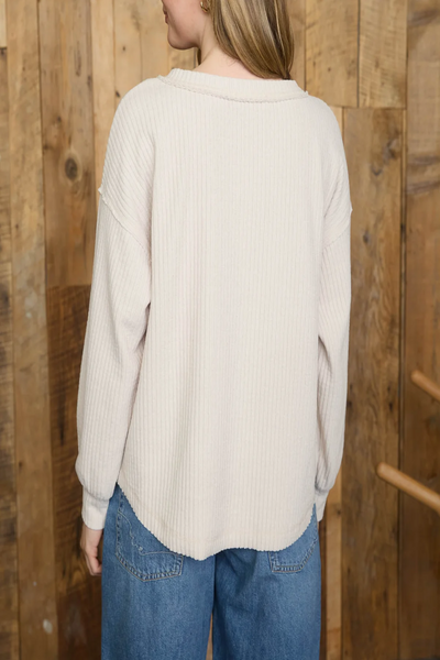 Your Way Ribbed Knit Henley Top