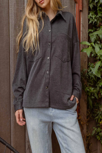 Western Wind Oversized Pinstripe Shacket