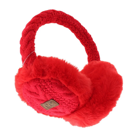 C.C Cable Knits Faux Fur Earmuff