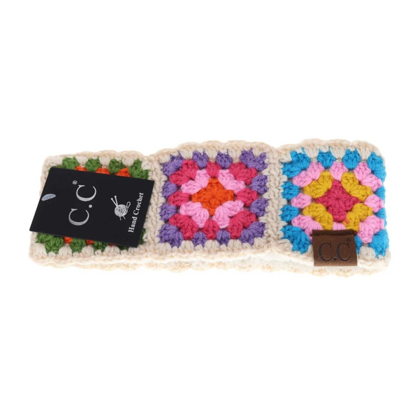 C.C Crochet Granny Square Ear Warmers