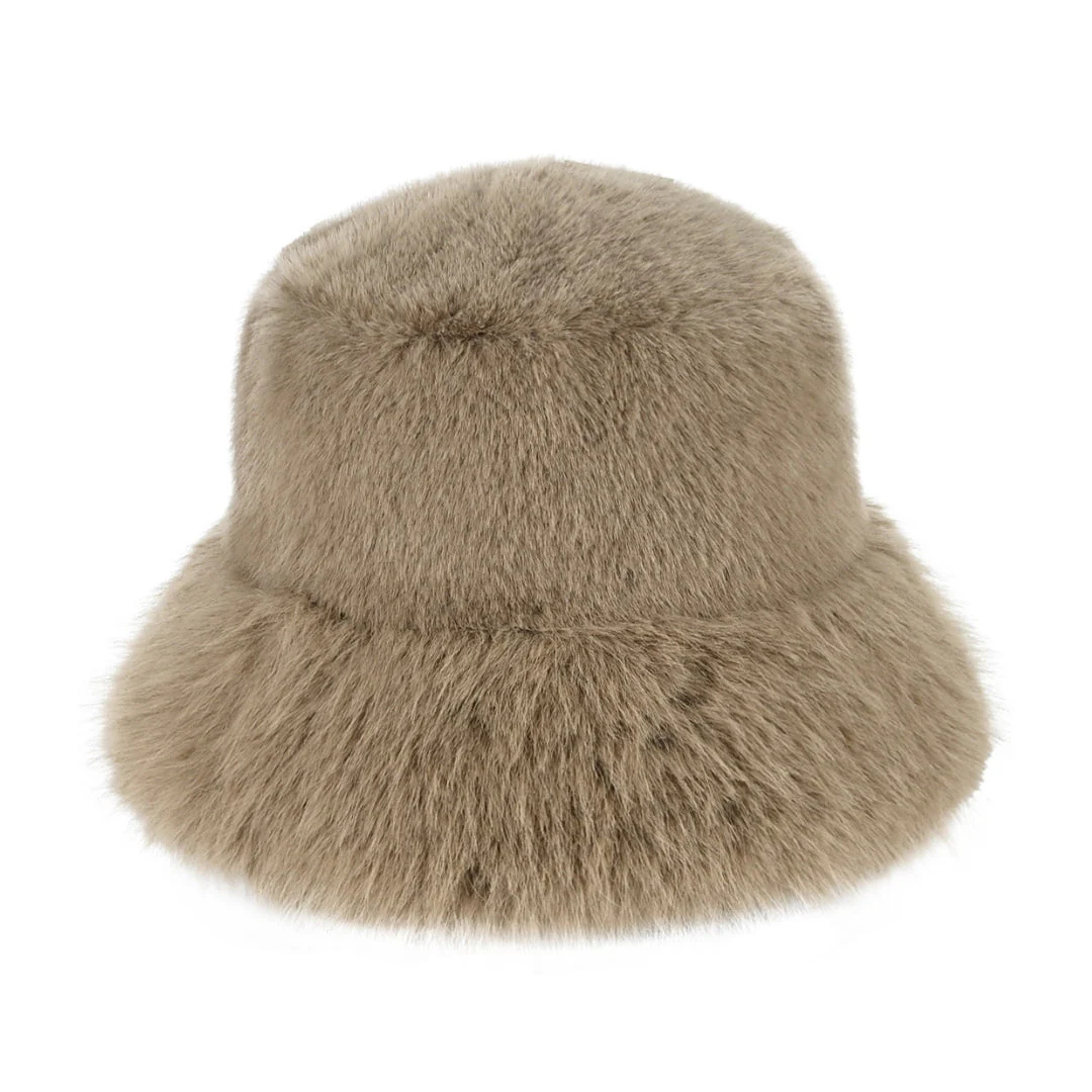 C.C Thick Faux Fur Bucket Hat