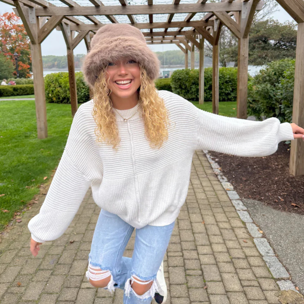 C.C Thick Faux Fur Bucket Hat