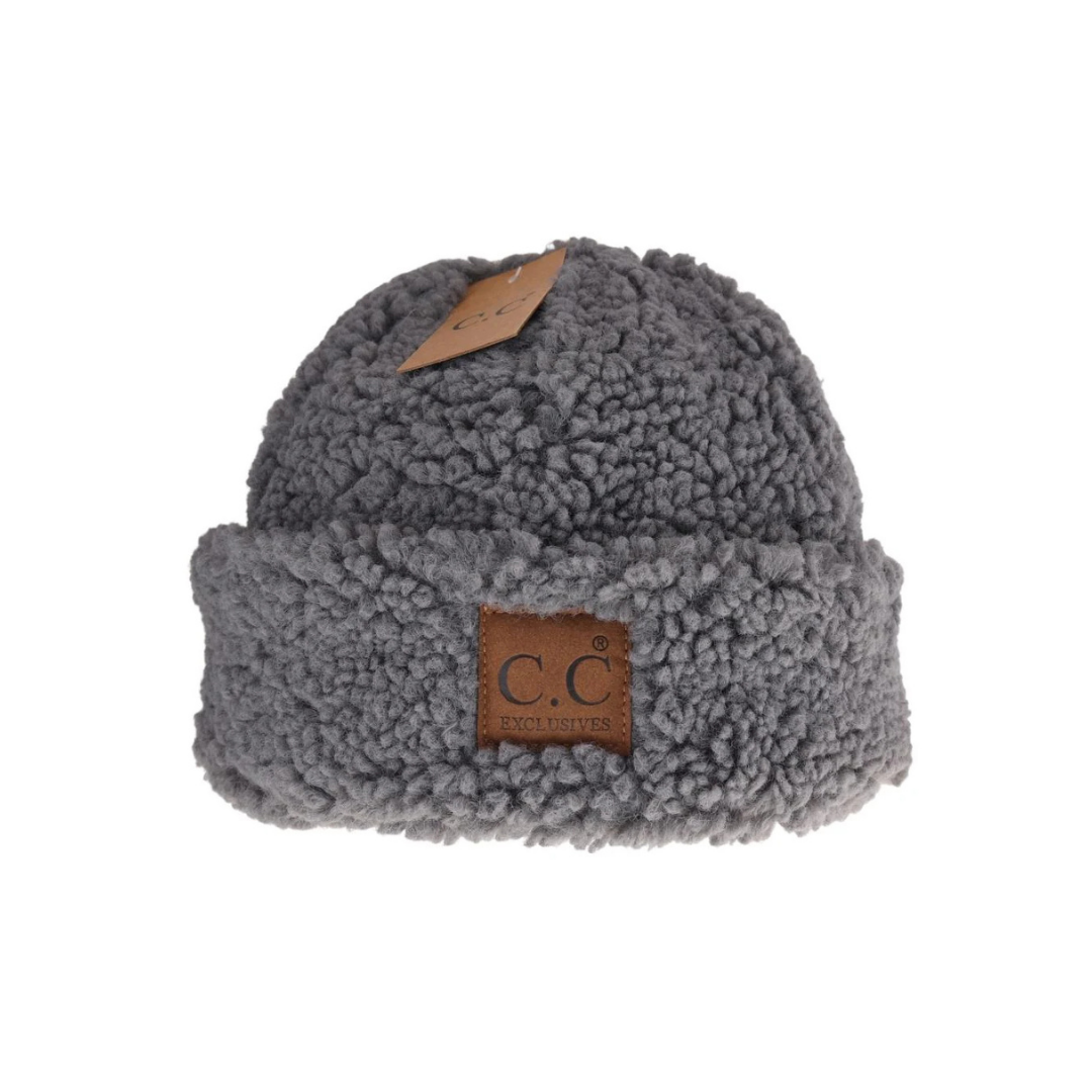 C.C Fuzzy Lined Sherpa Cuffed Beanie