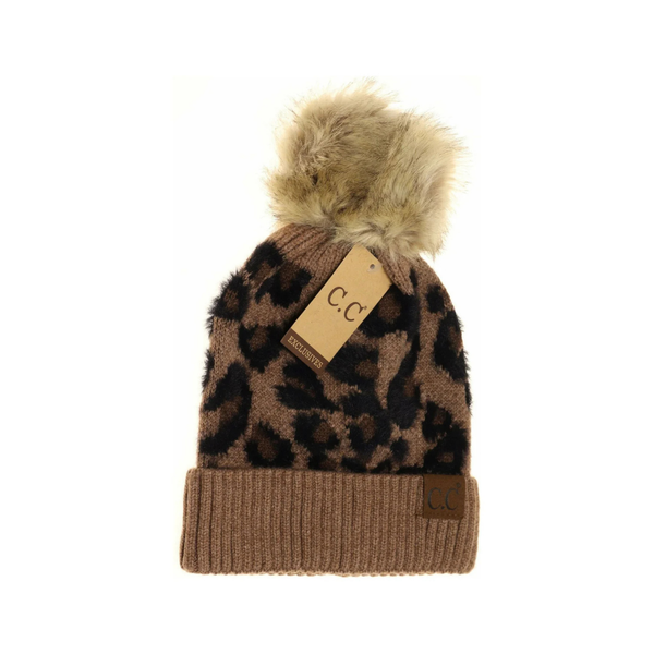 C.C Leopard Pom Beanie