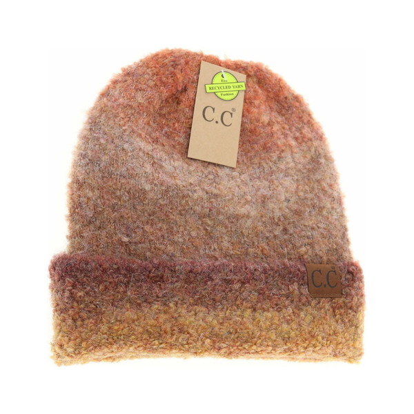 C.C Multi-Colored Slouchy Mohair Cuffed Beanie